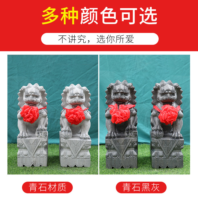 墓地石狮子一对公墓墓前坟前墓碑狮子 天然石材精雕防腐蚀耐风化