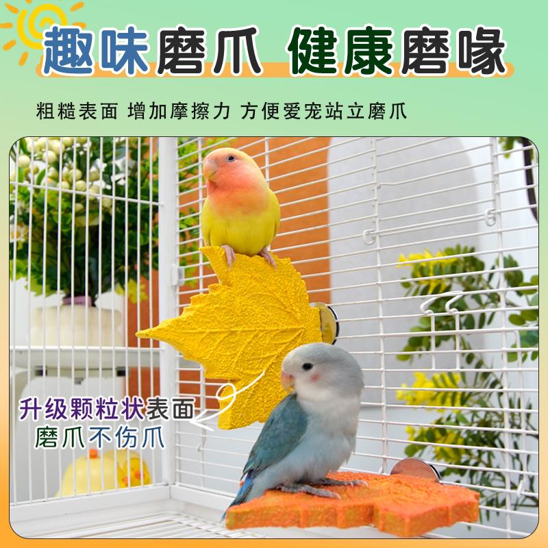 新款鹦鹉树枝磨砂站杆不掉渣玄凤虎皮磨爪棒小鸟站台站架鸟笼配件图片