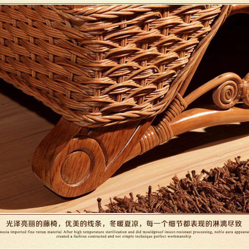 纳雅斯藤木鞋柜储物柜藤餐柜实木柜藤木边柜双门餐边柜 藤家具