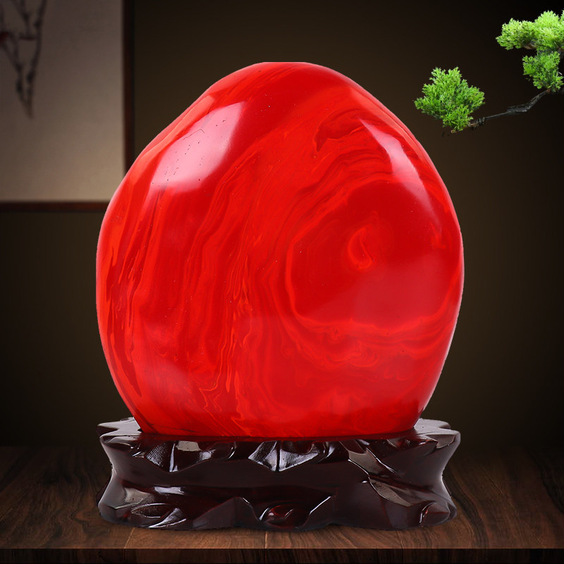 鸡血石原石南非红碧玉观赏石头摆件奇石景观石家居客厅办公室装饰