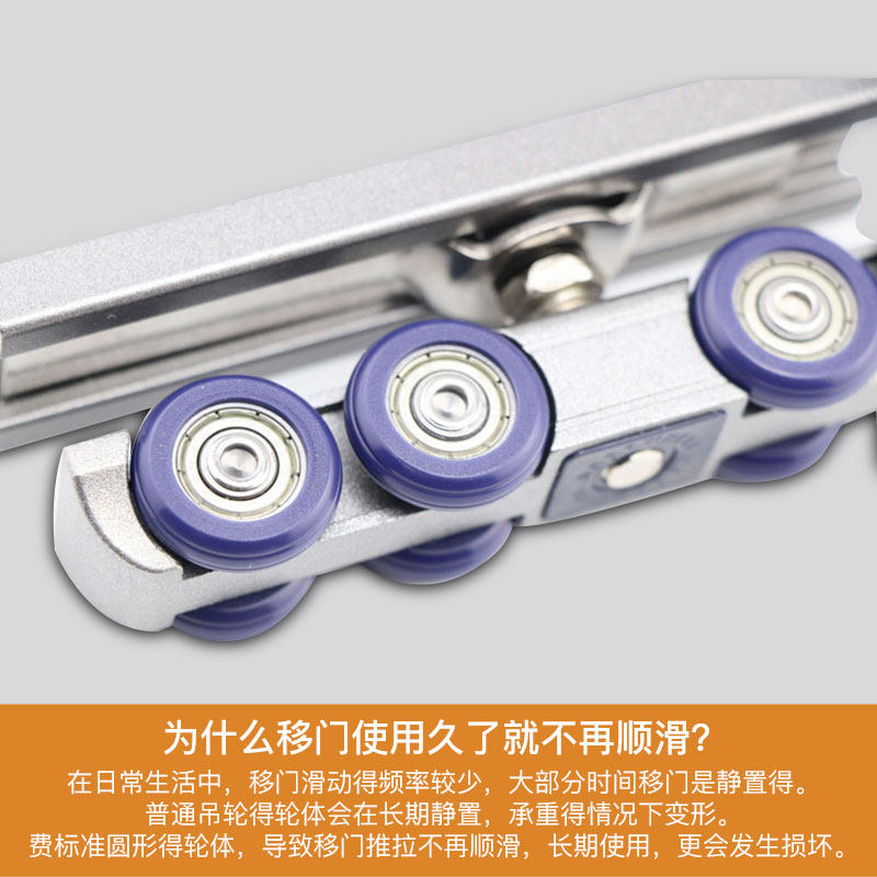 静音推拉门吊轮轨道吊门厨房滑轮移门木门缓冲阻尼器吊滑导轨配件