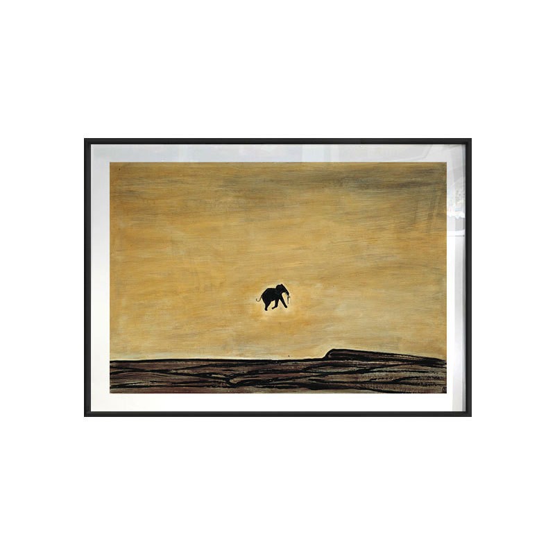 孤独的象常玉艺术挂画玄关柜床头装饰画客厅房间装饰摆画