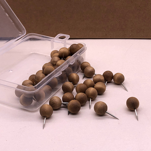 实木复古圆形钉美式图钉软木板小钉子工字钉照片墙装饰按钉50枚