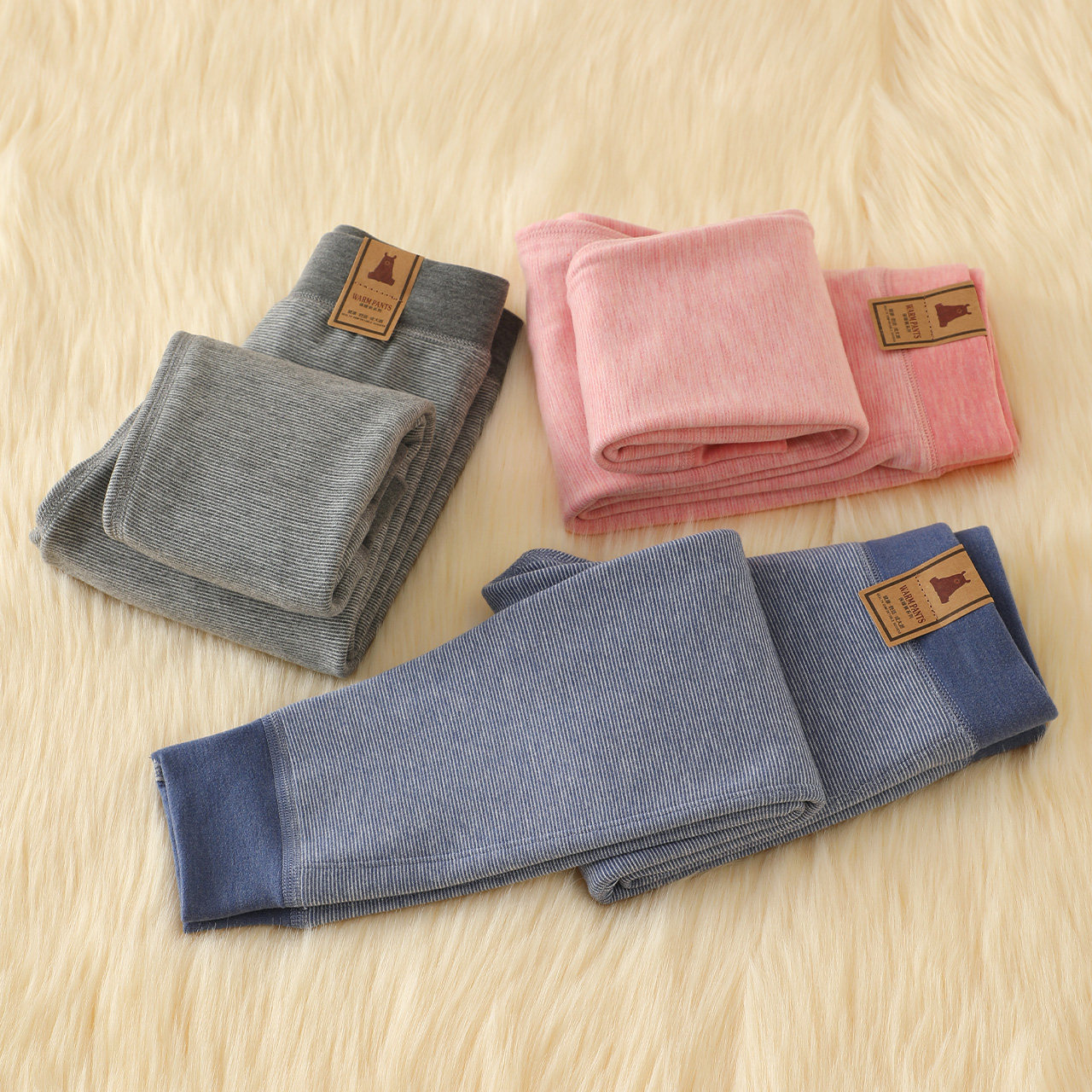 儿童保暖裤内穿双层冬季男童女童加厚棉裤绒裤宝宝加绒热能裤无骨