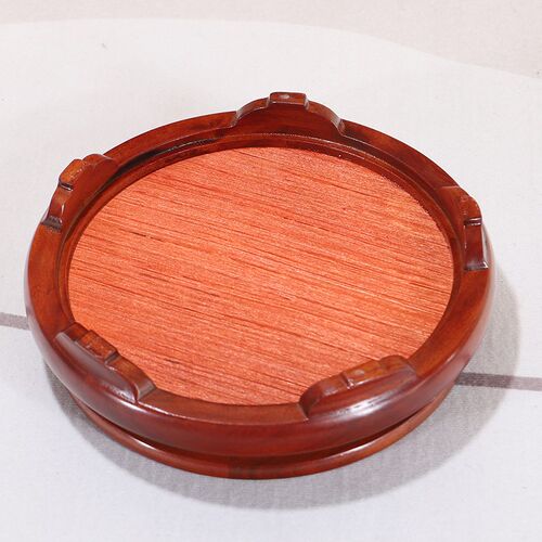 实木圆形花瓶花盆奇石文玩茶壶佛像工艺品摆件底座原木托架可旋转