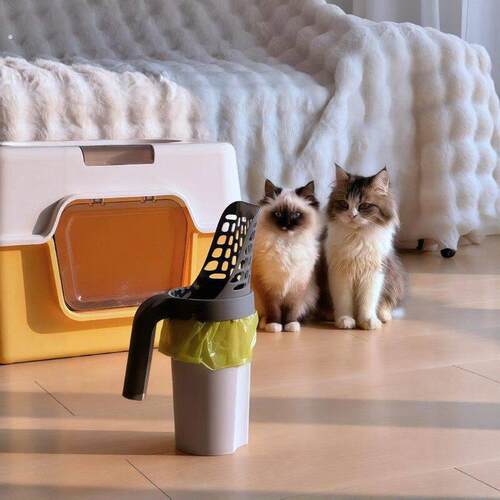 猫砂铲铲屎神器猫砂铲子宠物专用自带垃圾袋收纳塑料二合一大号