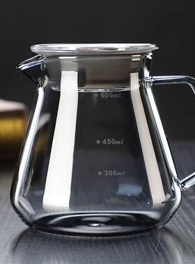 带刻度公道杯带盖耐热耐高温高硼硅玻璃材质计量杯家用泡茶具零配
