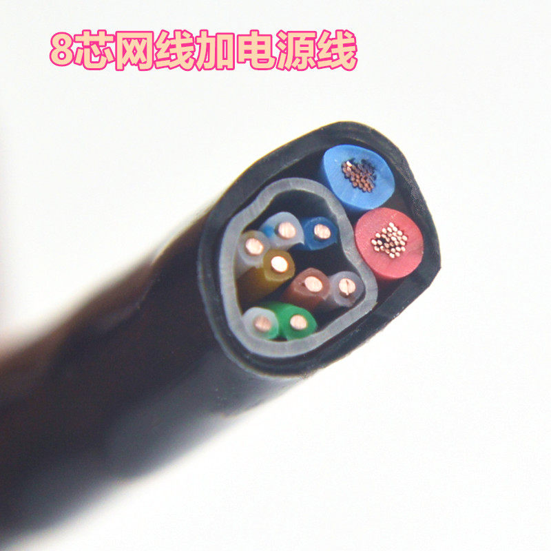 室外监控网线电源网络综合一体线4芯8芯0.5铜+2*1.0铜300米包邮
