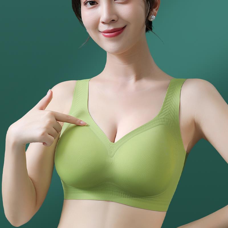 加厚显大聚拢内衣女小胸平胸无痕收副乳背心文胸运动2025新款胸罩