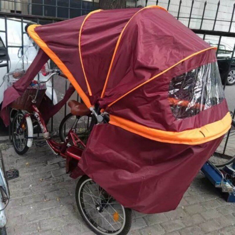 电动三轮车篷脚踏人力助力三轮车车棚折叠车蓬防雨遮阳篷三轮车篷