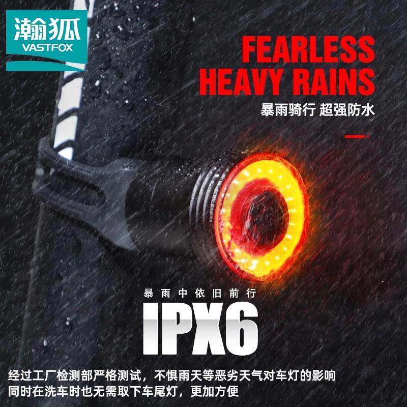 瀚狐自行车尾灯夜骑灯山地车尾灯夜间骑行警示超长续航充电尾灯