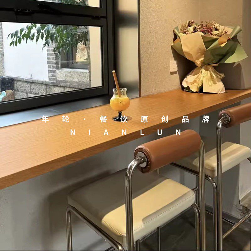 不锈钢桌子小圆桌商用奶茶店咖啡厅桌工业风餐桌茶几洽谈桌甜品店