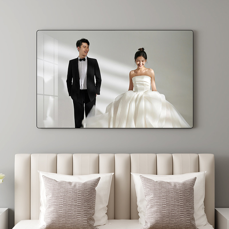 婚纱照相框照片定制打印放大挂墙洗结婚照做成牀头水晶相片加裱框
