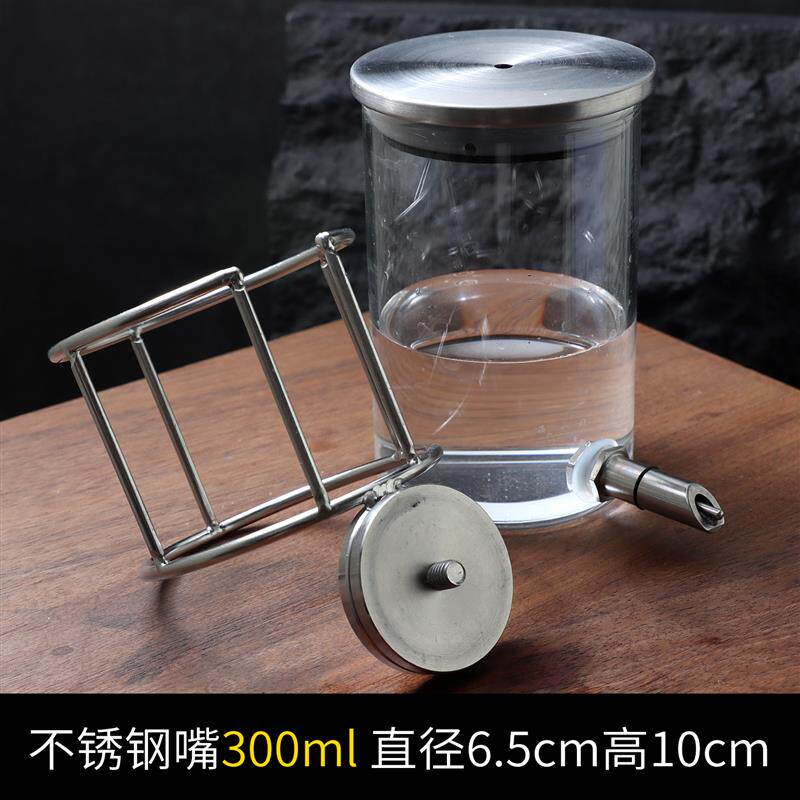 鹦鹉撞针饮水器玻璃鸟用自动喂水器八哥龙猫水壶新款鸟笼配件