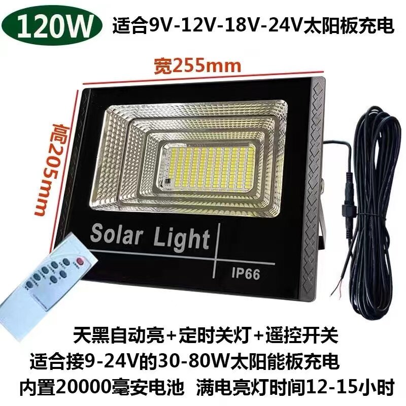太阳能9V-12V-18V-24V单卖灯头配件农村户外庭院广场防水投光灯
