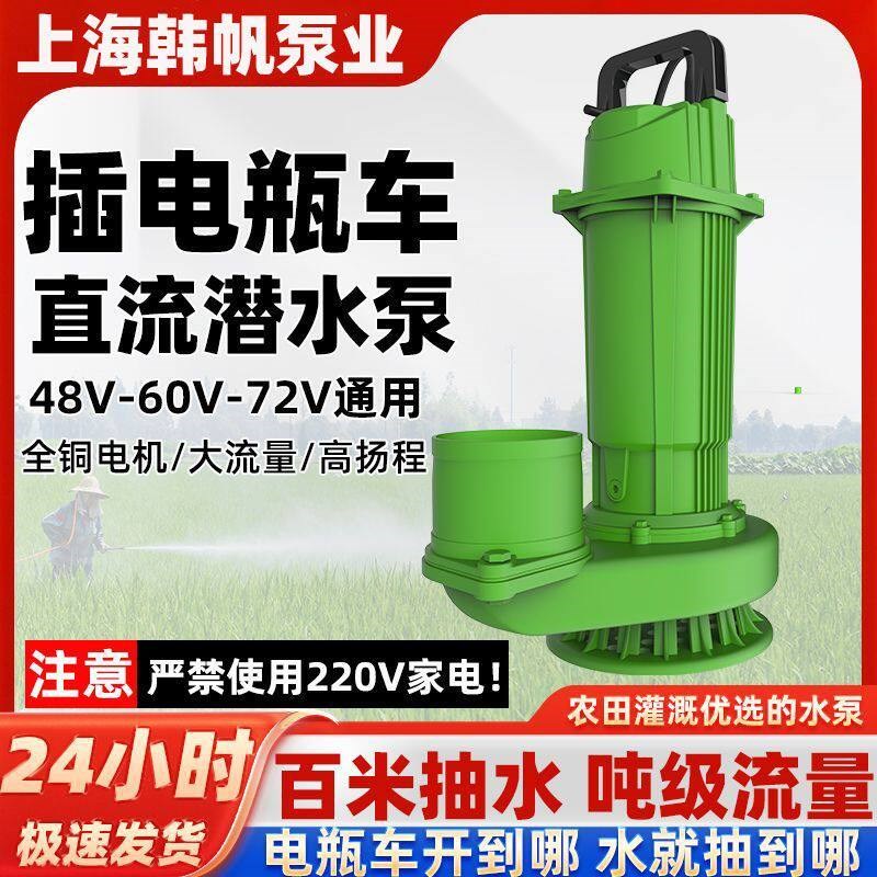 国标上海无刷直流潜水泵48-72V通用电瓶车电动车抽水泵农用大流量
