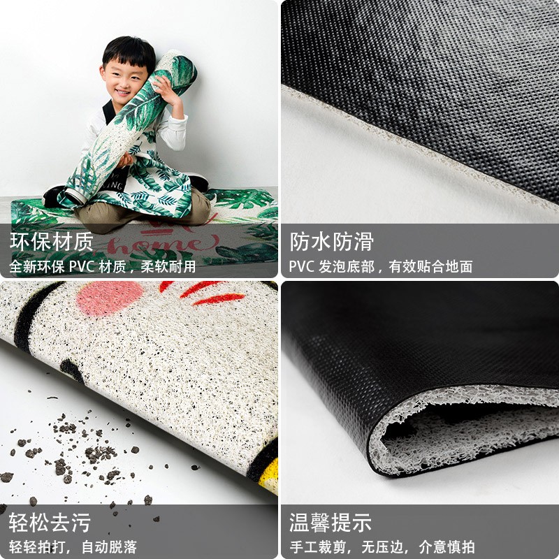 起贝玫瑰花美式进门半圆地垫家用丝圈入户地毯门口玄关门垫脚踩垫