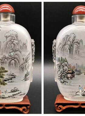 诚信内画鼻烟壶水晶雕刻兽头纯手绘收藏家居摆件商务手工工艺礼品