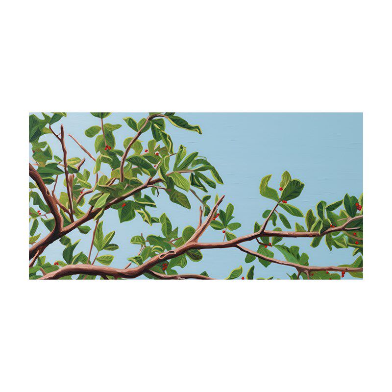 布纸有爱 蓝天枝丫 小清新绿植装饰画横版客厅背景墙卧室单幅挂画