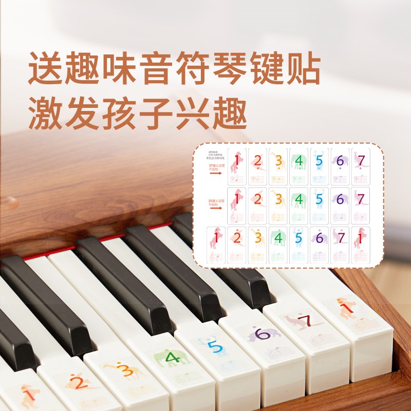法莱斯特儿童木质小钢琴初学宝宝礼物婴儿玩具25/37键迷你电子琴