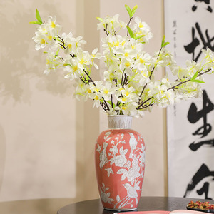 景德镇陶瓷花瓶新中式东方青花瓷客厅电视柜水养鲜花装饰品摆件