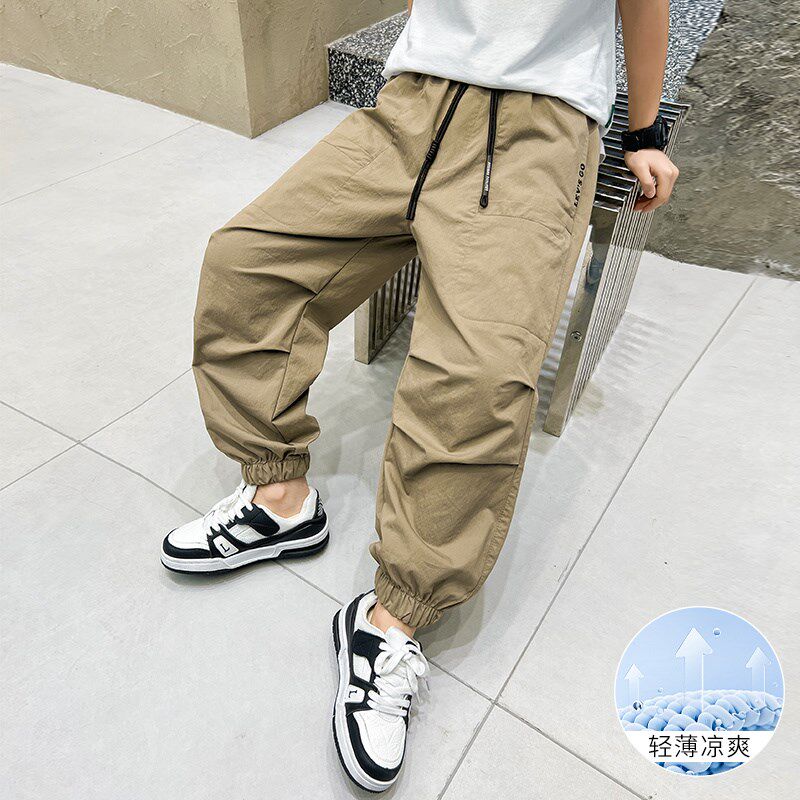 儿童装男童夏装防蚊裤2024新款大童薄款夏季宽松休闲男孩工装裤子