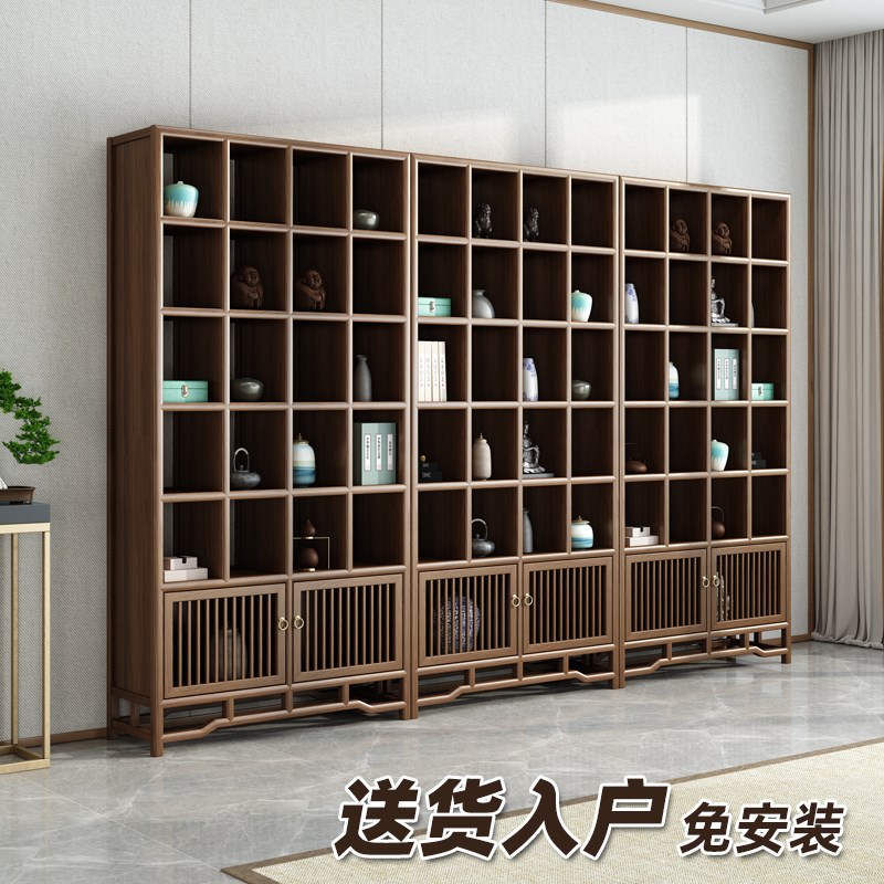 新中式博古架展示柜博古柜中岛柜中控台货架茶叶架茶室茶楼家具