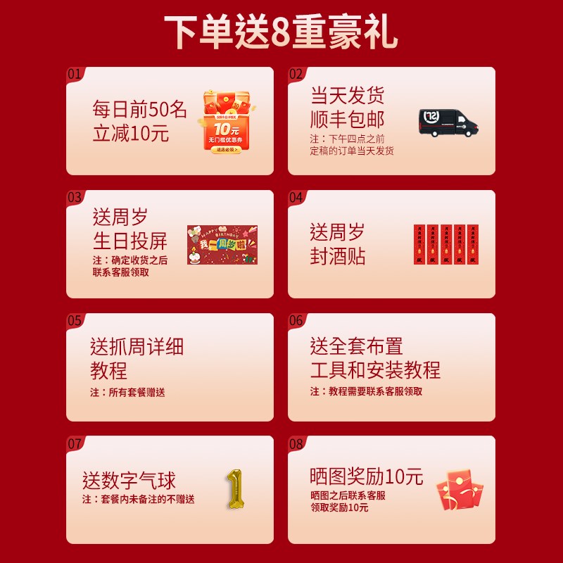 兔宝宝一周岁生日快乐场景布置装饰仪式感小女孩家庭版背景墙kt板