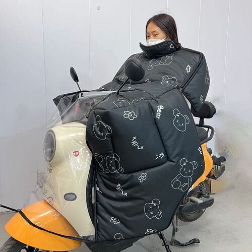 2023新款斗篷式挡风被电动车冬季加绒加厚母子防水加大防寒护肩