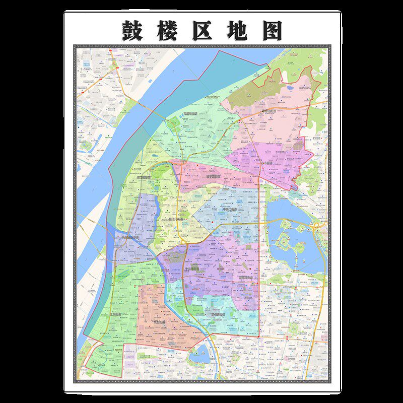 鼓楼区地图1.15m南京市摺叠家用高清办公室书房新款装饰画墙贴