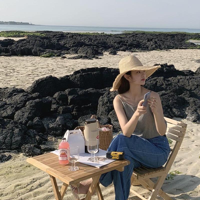 大帽檐毛边拉菲草帽女夏沙滩度假遮阳帽防晒遮阳帽巴拿马爵士草帽
