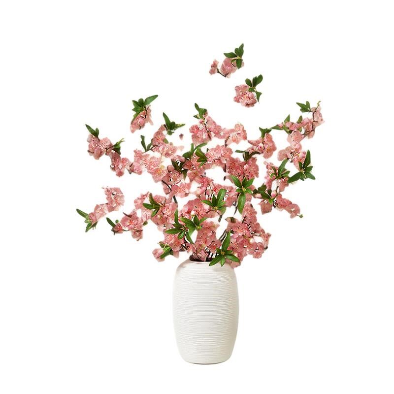 桃花枝仿真花束装饰摆件客厅插花花艺轻奢干花绢花假花卉高档大气
