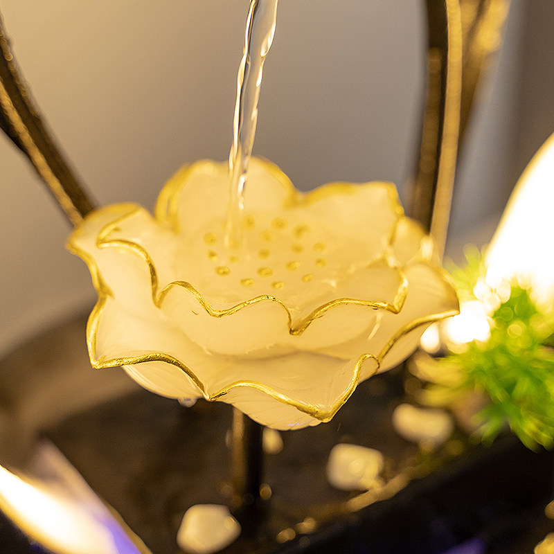 新中式流水摆件循环水招财家居创意喷泉客厅玄关桌面装饰开业送礼