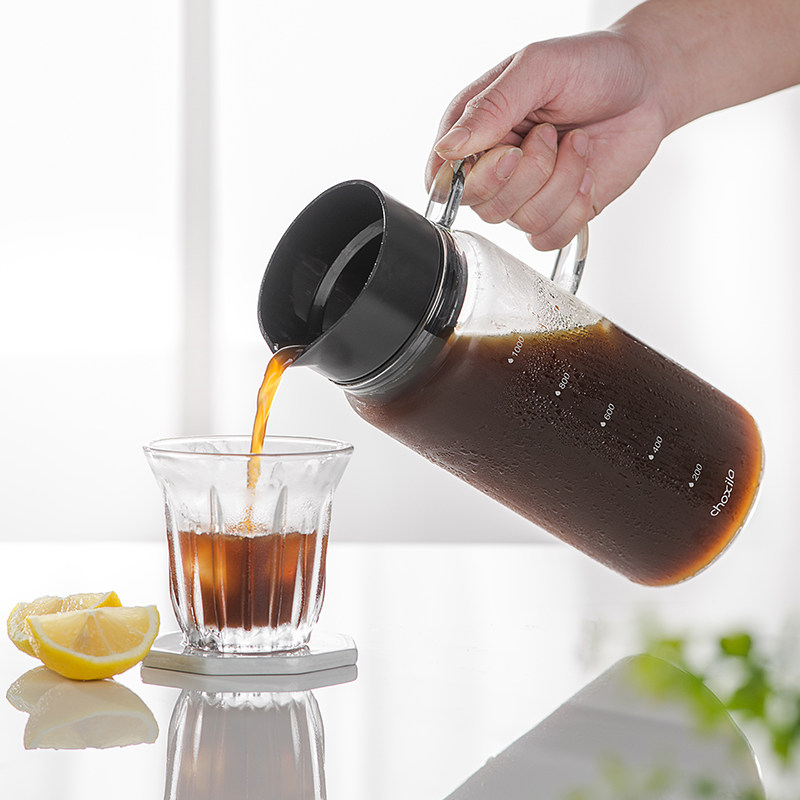 咖啡冷萃壶家用玻璃双层滤网冷泡瓶大容量冰酿壶萃取壶泡果茶夏季