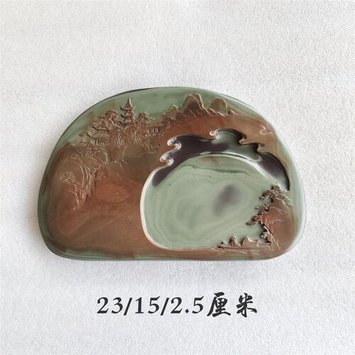 包邮攀枝花苴却砚文房四宝手工雕刻歙砚端砚三友砚雕高端实用砚台