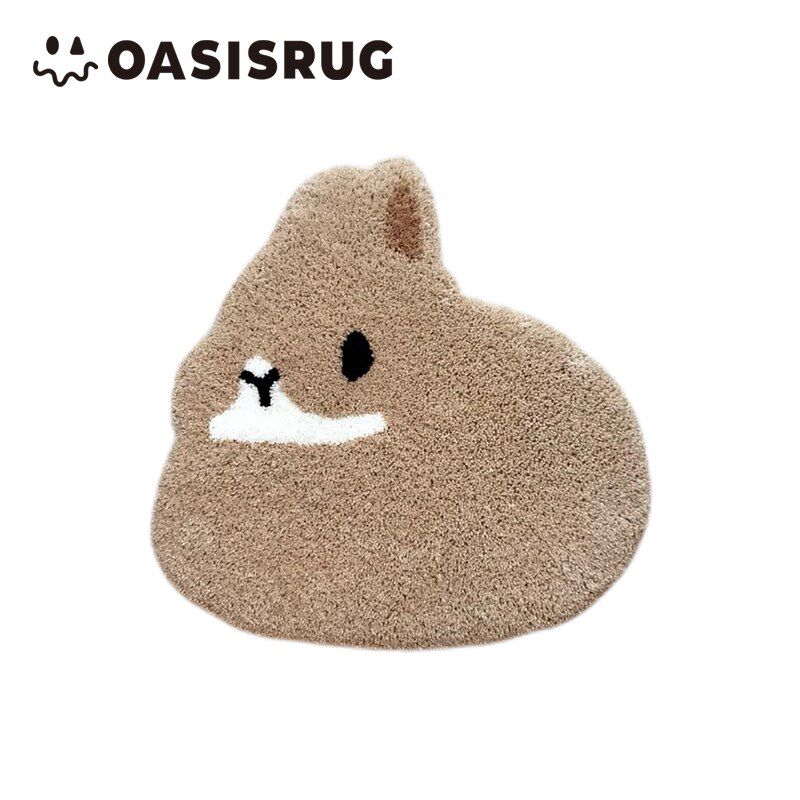 OASISRUG兔子道奇兔可爱动物tufting杯垫地毯挂毯创意礼物家居