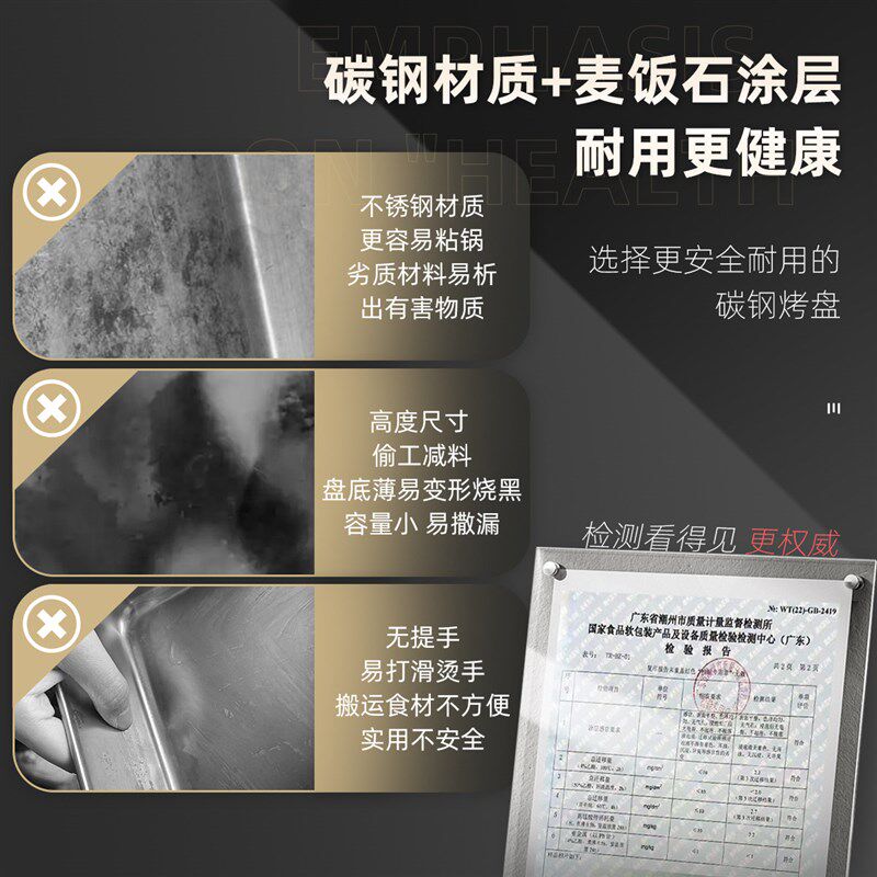 家庭版烤鱼专用烤盘托盘锅长方形家用电磁炉燃气灶装烤鱼盘子不粘