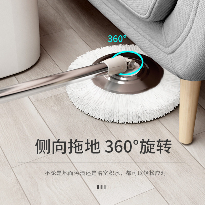 双桶拖把旋转杆通用墩布瓷砖木地板一拖免手洗懒人拖把干湿两用净