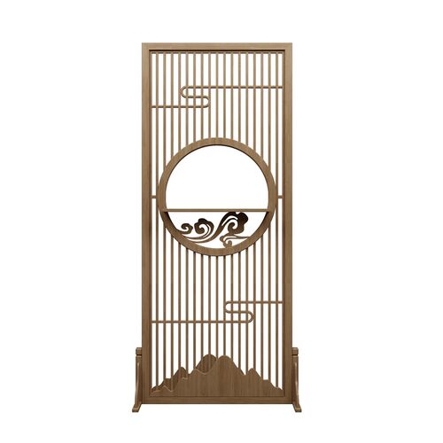 新中式屏风隔断客厅入户进门遮挡玄关祥云茶室办公室实木移动座屏