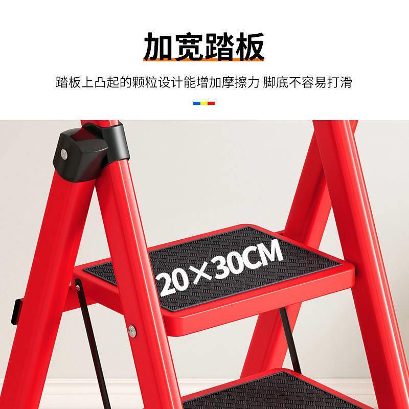 家用梯子折叠梯子不锈钢四五步踏板梯人字梯加宽加厚钢管移动梯子
