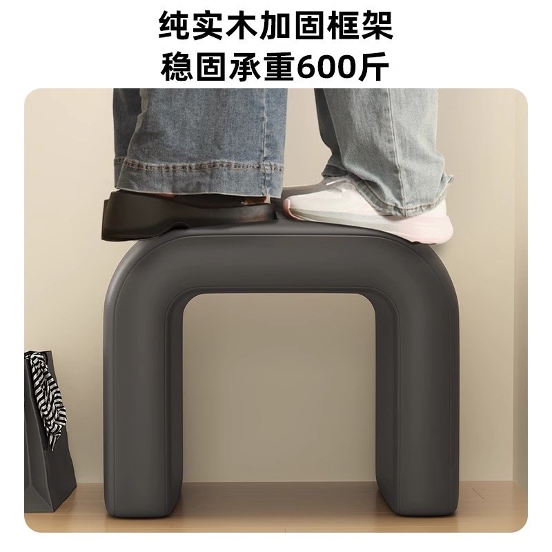 家用换鞋凳入户门口玄关穿鞋凳客厅沙发床尾凳实木软包长条凳子