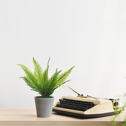 仿真植物绿叶子盆栽树脂绿植摆件盆景北欧家居办公桌面装饰art432