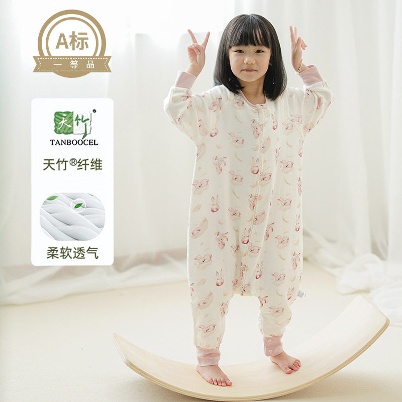 新品秋季四层睡袋!宝宝竹棉纱布长袖分腿睡袋儿童婴儿拉链防踢被