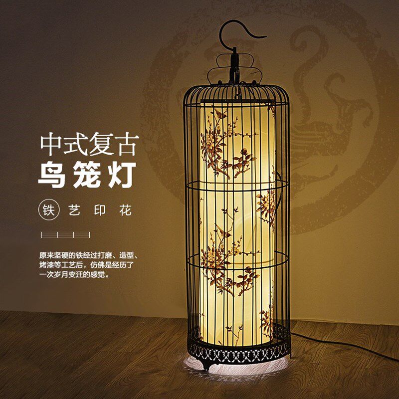 新中式铁艺鸟笼灯创意吊灯古典过道灯饰餐厅灯具酒店挂灯复古灯笼