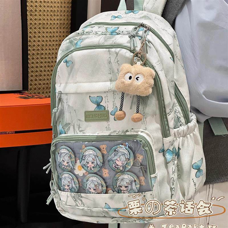 新中式国风书包痛包初中女生双肩包高中学生大容量学院风轻便揹包