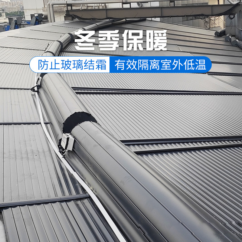 南京铝合金伸缩式卷帘玻璃阳光房遮阳顶帘电动天幕天棚隔热遮阳棚