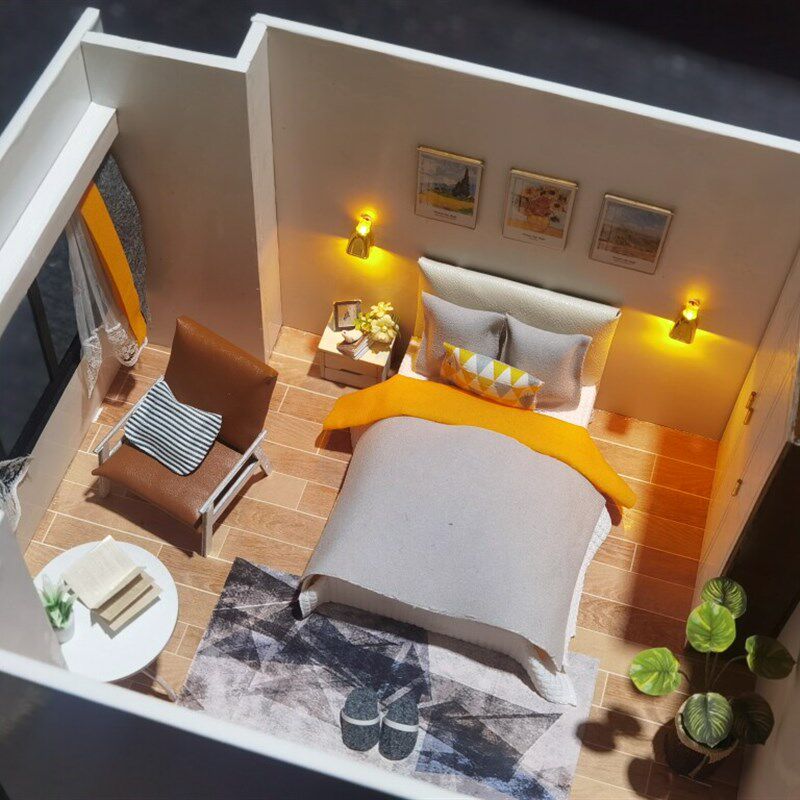 diy小屋建筑模型成品定制 ob娃娃屋1比12定制 微缩模型微景观