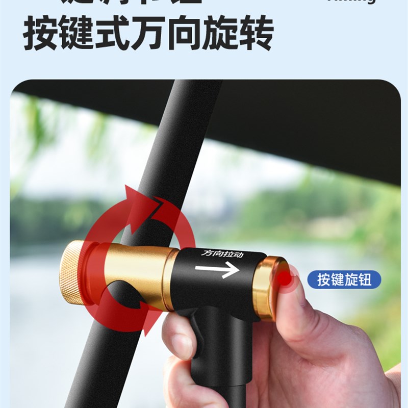 新款钓鱼伞大钓伞加厚万向伞双层防暴雨防晒遮太阳伞折叠伞拐杖伞
