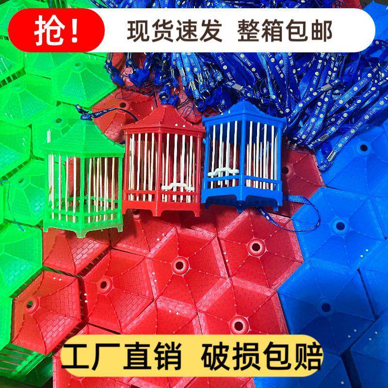整箱蝈蝈笼六角笼大圆笼竹子蚂蚱笼子厂家鸣虫用具塑料竹笼子