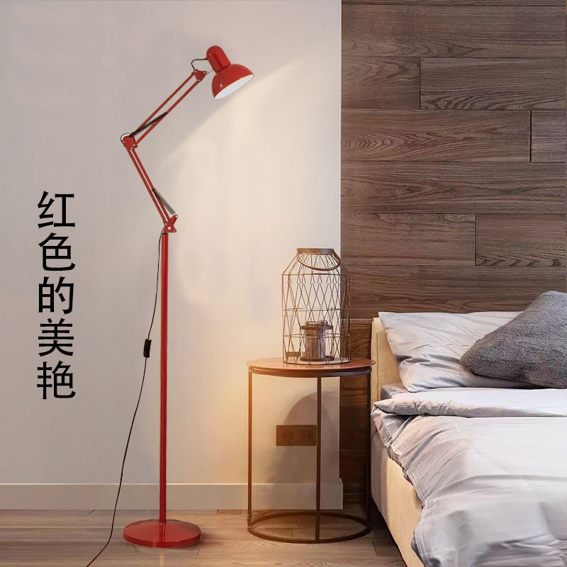 遥控新款智能落地灯简约护眼纹绣LED床头客厅卧室ins北欧立式台灯